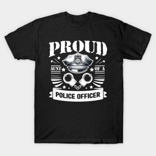 Proud Aunt Of A Police Officer - Thin Blue Line Auntie T-Shirt